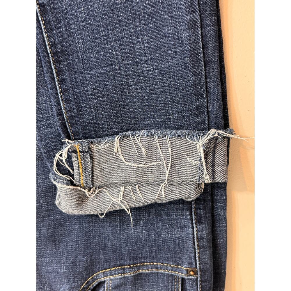 Levi's 712 High Rise Skinny blue denim jeans stretch raw hem 5 pocket Sz 28 - Picture 6 of 8
